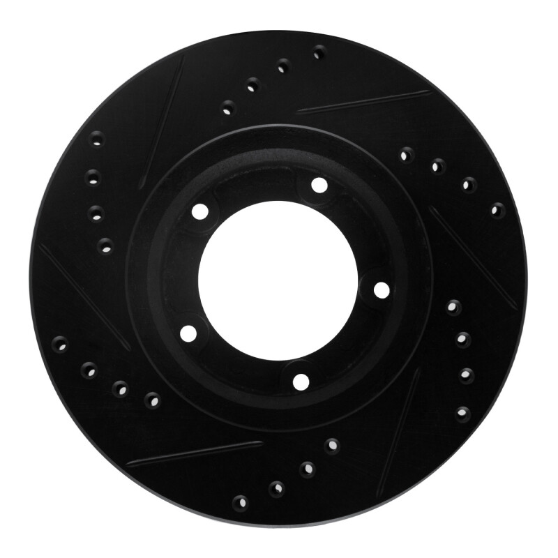Toyota Hilux Brake Rotor (1) - Front Right - R1 Concepts - Drill & Slot - Black - `89-`08